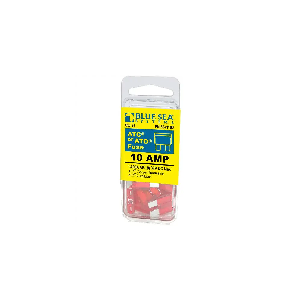 ATO/ATC Blade Fuse - 10 Amps/32 Volts DC - Pack Of 25 - BLS5241100-BSS